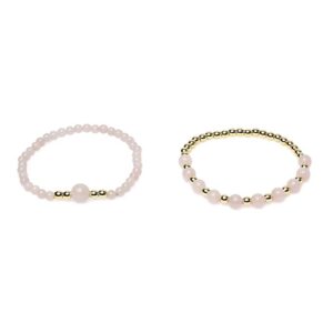 armband edelsteen set rozenkwarts hematiet kralen